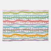 抽象芸術のストライプ垂直パターン キッチンタオル (横)