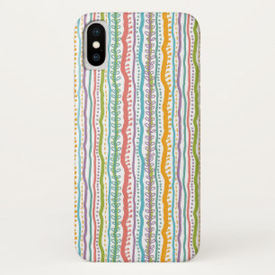 抽象芸術のストライプ垂直パターン iPhone X ケース