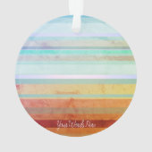 抽象芸術のストライプ横の文字と単語 オーナメント (裏面)