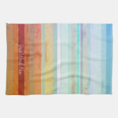 抽象芸術のストライプ横の文字と単語 キッチンタオル (横)