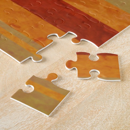 抽象芸術のストライプ横の文字と単語 ジグソーパズル (側面)