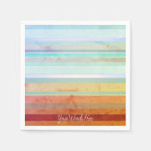 抽象芸術のストライプ横の文字と単語 スタンダードカクテルナプキン (正面)