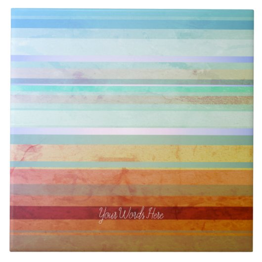 抽象芸術のストライプ横の文字と単語 タイル (正面)