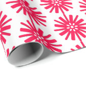 抽象芸術のスノーフレークのパターン赤 ラッピングペーパー (ロールコーナー)