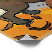 抽象芸術のダックスフントが床に ポスター (角)