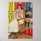 抽象芸術のダックスフントが床に ポスター (正面)