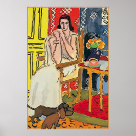 抽象芸術のダックスフントが床に ポスター