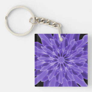 抽象芸術のツルニチニチソウの花 キーホルダー