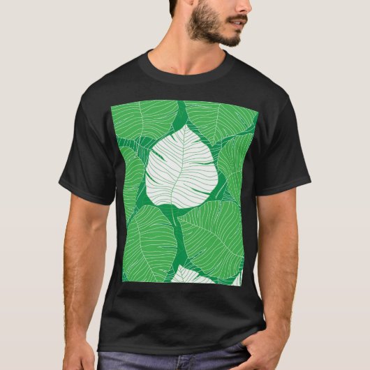 抽象芸術のトロピッ芸術的ク絵を描リーフ。 Tシャツ (正面)