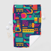 抽象芸術のネオン色と幾何学的なボヘミアの形 ゴルフタオル (インサイチュ)