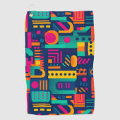 抽象芸術のネオン色と幾何学的なボヘミアの形 ゴルフタオル (正面)