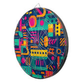 抽象芸術のネオン色と幾何学的なボヘミアの形 ダーツボード (正面右)