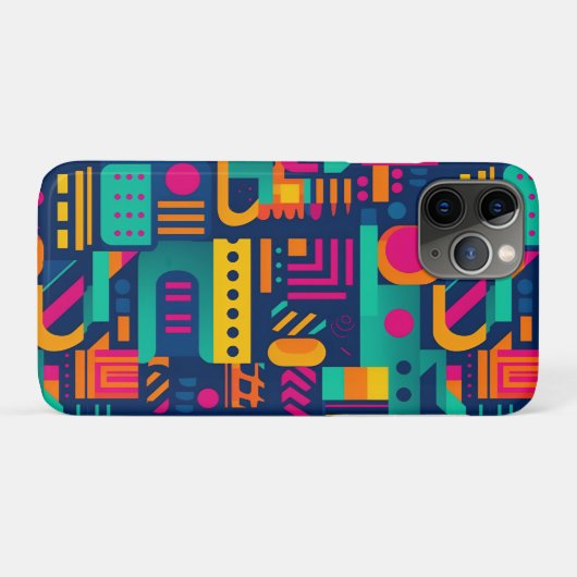 抽象芸術のネオン色と幾何学的なボヘミアの形 Case-Mate iPhoneケース (裏面(横))