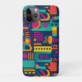 抽象芸術のネオン色と幾何学的なボヘミアの形 Case-Mate iPhoneケース (裏)