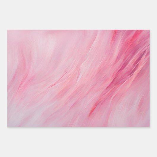 抽象芸術のピンクとストロ絵を描ック ラッピングペーパーシート (正面)