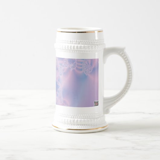 抽象芸術のピンクの輝き ビールジョッキ (右)
