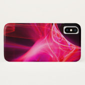 抽象芸術のフラクタルスワーズ(紫色のピンクの赤) Case-Mate iPhoneケース (裏面(横))