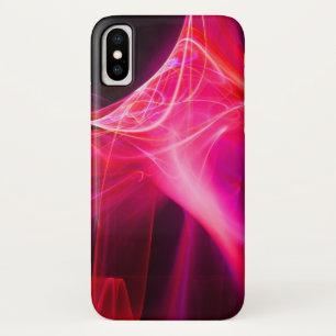 抽象芸術のフラクタルスワーズ(紫色のピンクの赤) iPhone X ケース