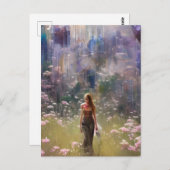 抽象芸術のフローラ分野 ポストカード (正面/裏面)