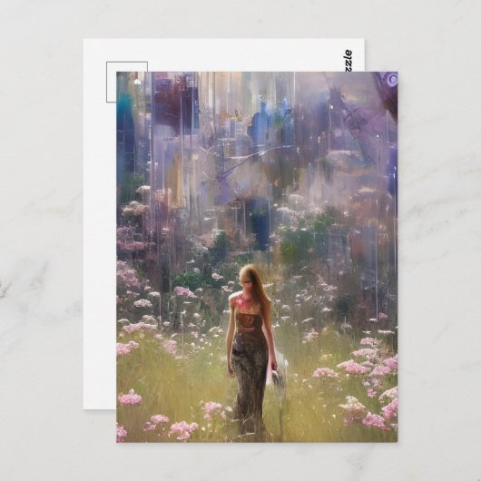 抽象芸術のフローラ分野 ポストカード (正面/裏面)