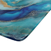 抽象芸術のブラシストローク(青とティール(緑がかった色)) カッティングボード (角)