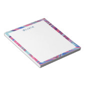 抽象芸術のブルーとピンクのマーリーアート ノートパッド (アングル)