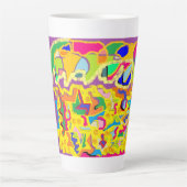 抽象芸術のヨセフ数々の色のコートのような! カフェラテマグ (正面)