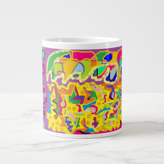 抽象芸術のヨセフ数々の色のコートのような! ジャンボコーヒーマグカップ (正面)