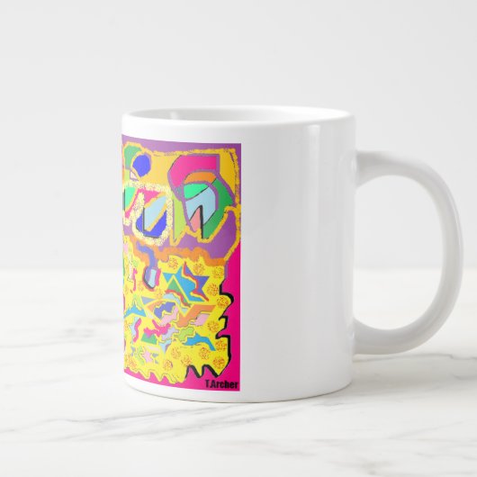 抽象芸術のヨセフ数々の色のコートのような! ジャンボコーヒーマグカップ (右)