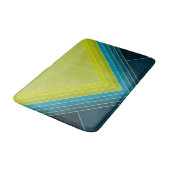 抽象芸術のライムグリーンとティール（緑がかった色）の幾何学的形状 バスマット (アングル)