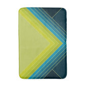 抽象芸術のライムグリーンとティール（緑がかった色）の幾何学的形状 バスマット (正面縦)