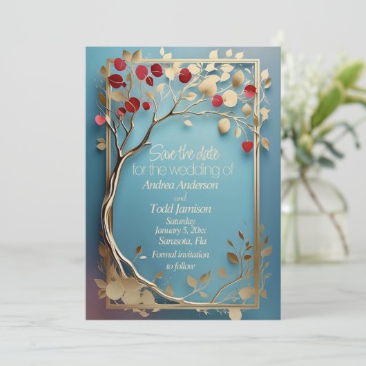 抽象芸術のリンゴ結婚の木 セーブザデート (スタンド正面)