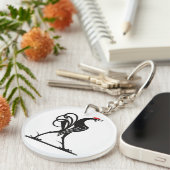 抽象芸術のルースターシルエットアート キーホルダー (正面右)