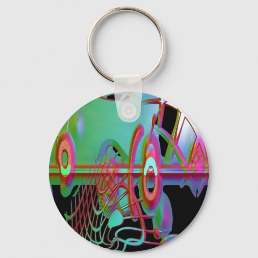 抽象芸術の一体感キーリング キーホルダー (正面)