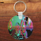 抽象芸術の一体感キーリング キーホルダー (正面)