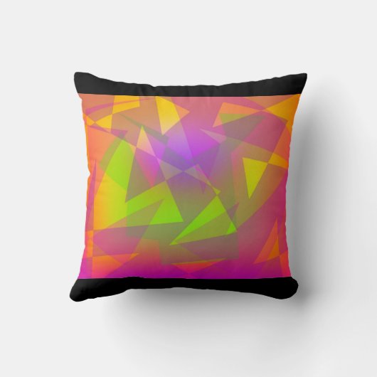 抽象芸術の三角形と長方形 クッション (裏面)