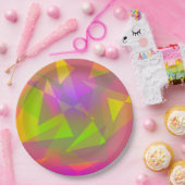 抽象芸術の三角形と長方形 ペーパープレート (パーティー)