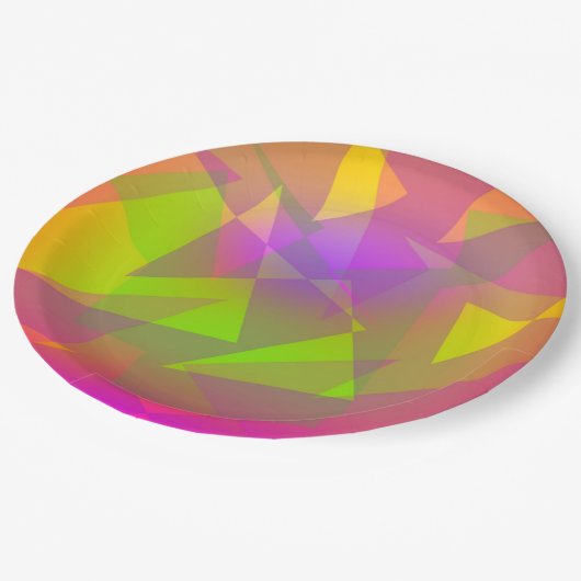 抽象芸術の三角形と長方形 ペーパープレート (アングル)