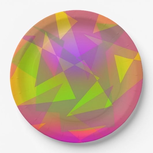 抽象芸術の三角形と長方形 ペーパープレート (正面)