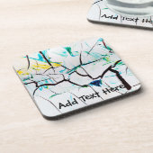 抽象芸術の亀裂(緑の黄色と青) コースター (左側)