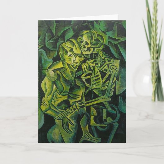 抽象芸術の人とスケルトンの幾何学芸術 カード (正面)