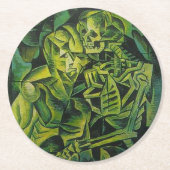 抽象芸術の人とスケルトンの幾何学芸術 ラウンドペーパーコースター (正面)