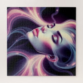 抽象芸術の光が流れる女性 ジグソーパズル (横)