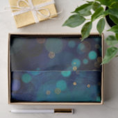 抽象芸術の円と金ゴールドのドットの青い切り離 薄葉紙 (ギフト)