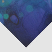 抽象芸術の円と金ゴールドのドットの青い切り離 薄葉紙 (詳細)