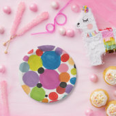 抽象芸術の円のあいさつ ペーパープレート (パーティー)