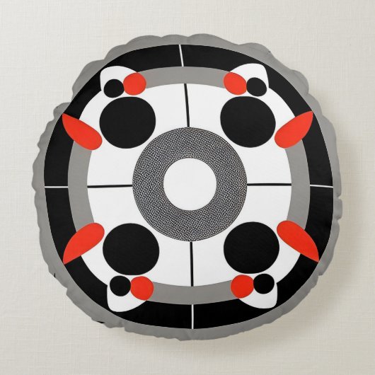 抽象芸術の円形 ラウンドクッション (正面)