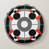 抽象芸術の円形 ラウンドクッション (裏面)