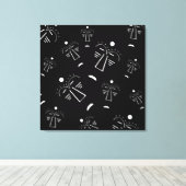 抽象芸術の原生部族ブラックマスク キャンバスプリント (インサイチュ (ウッドフロア))