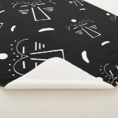 抽象芸術の原生部族ブラックマスク シェルパブランケット (3/4)